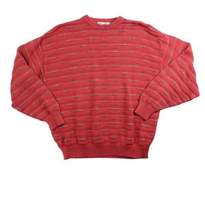 St Croix Sweater Mens Large Red Y2K Vintage Textured Knit Golf Preppy Chunky